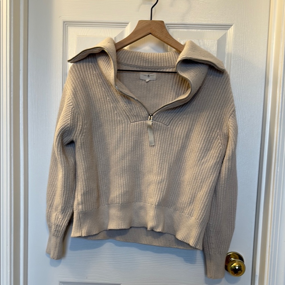 Lou & Grey Cream Cowl Neck Sweater